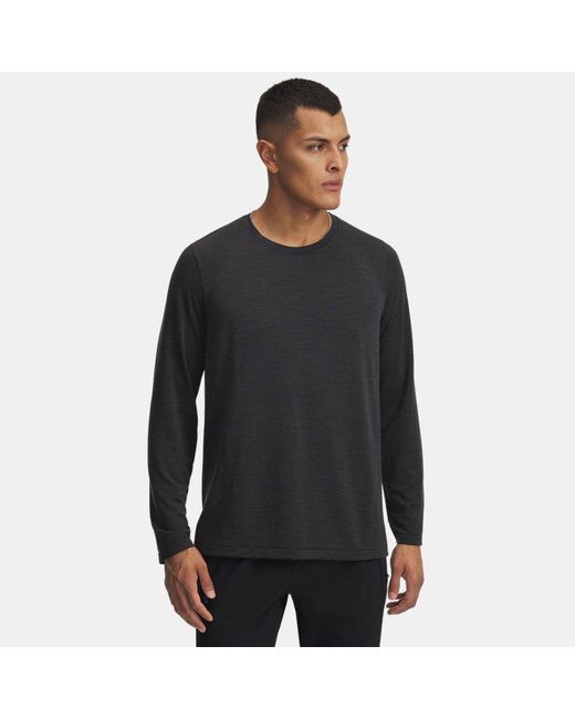 Under Armour Black Trail Run Wool Long Sleeve Reflective for men