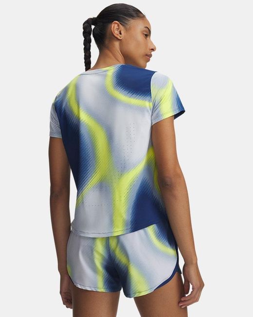 Under Armour Blue Velociti Pro Printed Short Sleeve Blackout Reflective