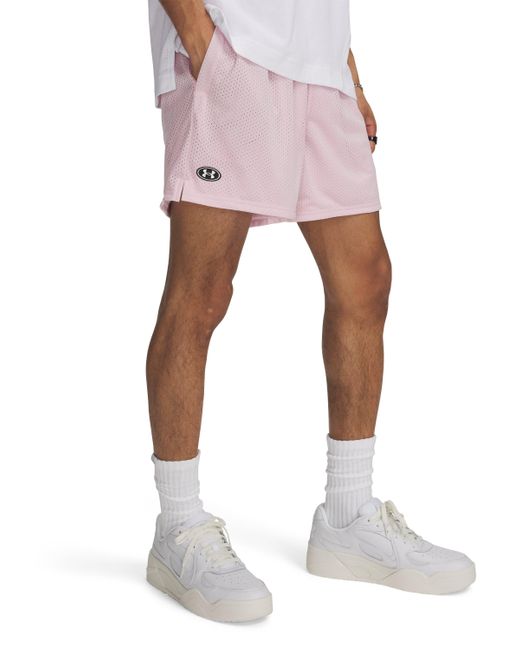 Under Armour Pink Ua Icon Mesh 5" Shorts for men