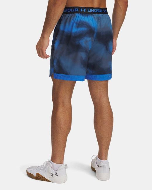 Under Armour Blue Vanish Woven Printed 6" Shorts Atlantis for men