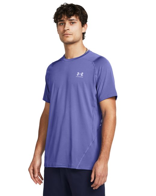 Camiseta de manga corta estampada heatgear® fitted Under Armour de hombre de color Blue