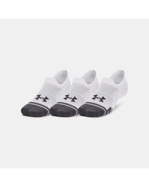 Under Armour White Performance Tech Ultra Low 3-Pack Tab Socks Jet