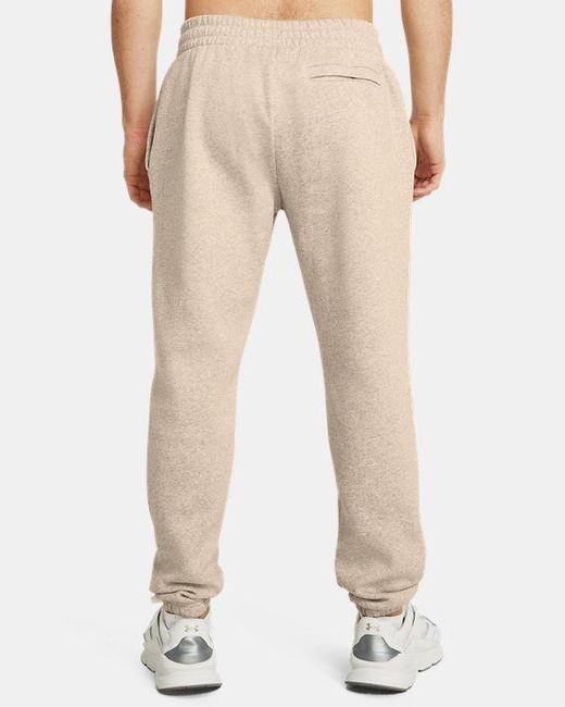 Under Armour Herenjoggingbroek Icon Fleece Timberwolf Taupe Light Hthr Timberwolf Taupe in het Natural voor heren