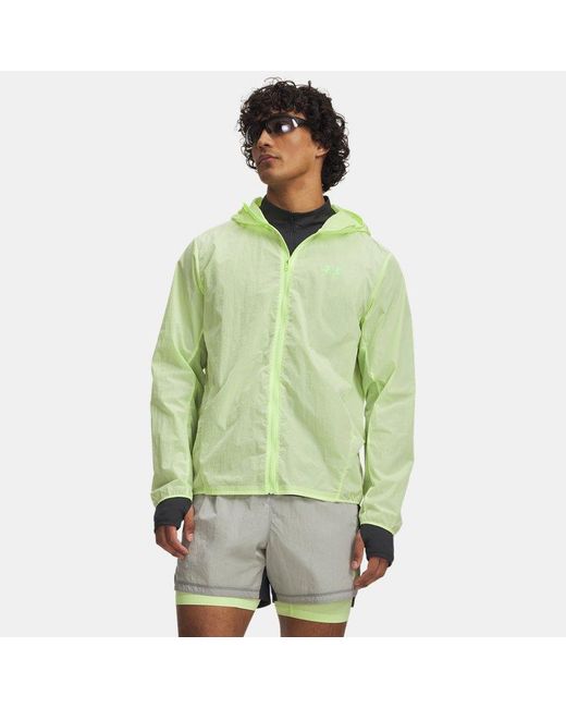 Under Armour Green Explor Trail Run Wind Shell Jacket Fade Lumos Lime for men