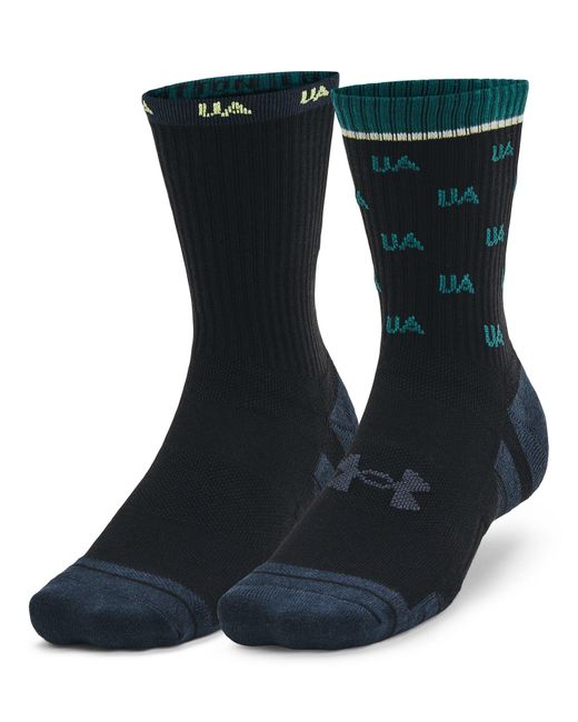 Under Armour Blue Performance Cotton 2 Pack Mid-crew Socks