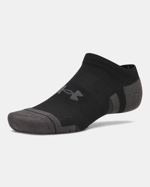 Under Armour Black Performance Tech 3-Pack No Show Socks Ultimate Ultimate Jet
