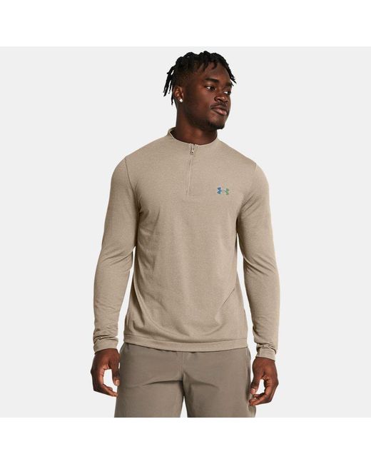 Under Armour Natural Vanish Elite Seamless ¼ Zip Timberwolf Taupe Iridescent for men