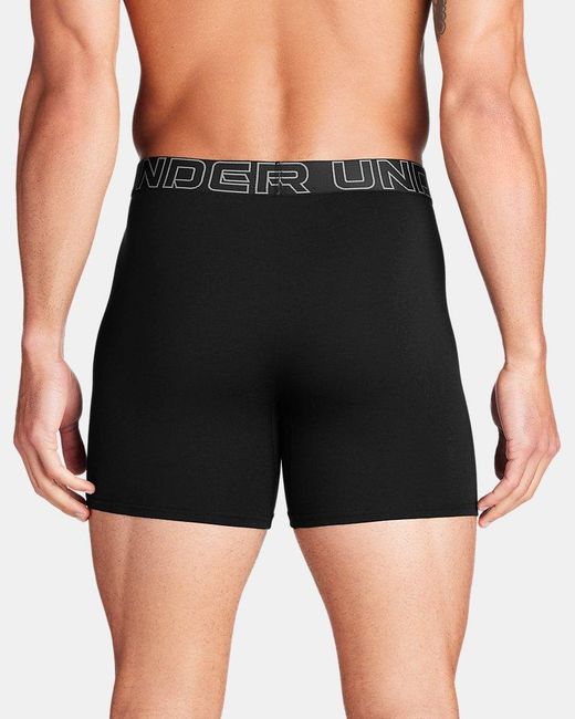 Under Armour Black Ua Performance Cotton 6" 3-pack Boxerjock for men