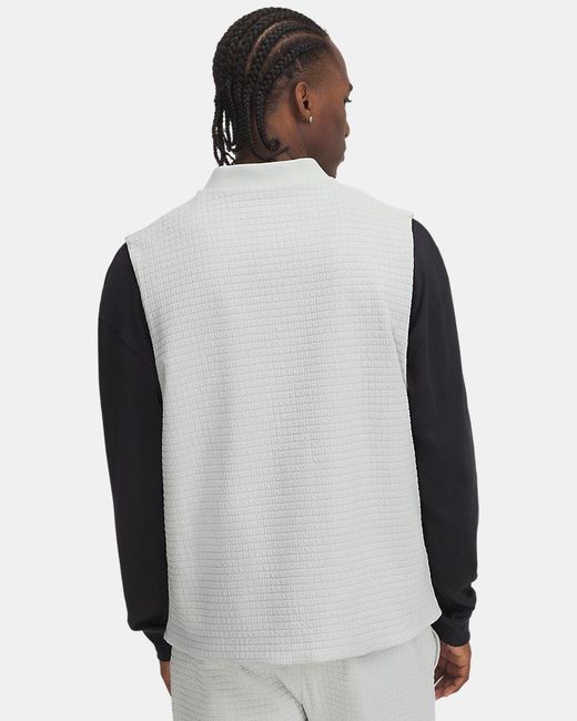 Under Armour Gray Unstoppable Fleece Grid Vest Hydro for men