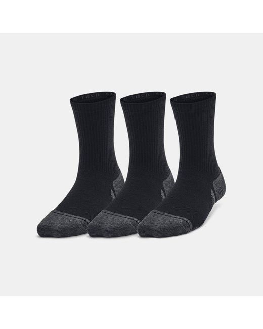 Under Armour Black Performance Tech Kids' 3-Pack Crew Socks Jet
