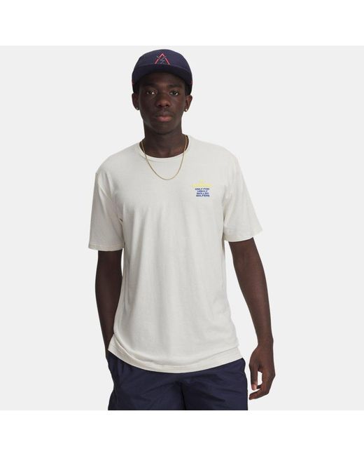 Under Armour White Golf Warning Short Sleeve Stone Taxi for men