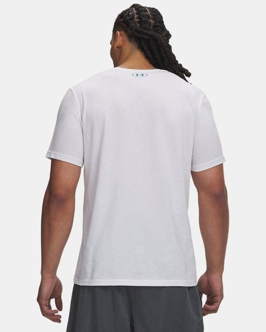 Under Armour White Ua Lockertag Print Short Sleeve for men