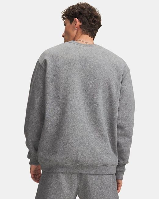 Under Armour Gray Rival Fleece Crew Castlerock Light Heather for men