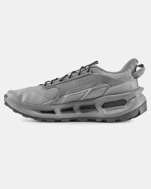 Under Armour Gray Explor Trail Shoes Steel Castlerock Metallic