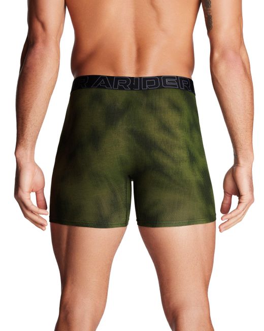 Under Armour Green Performance Cotton 6" 3-pack Printed Boxerjock for men