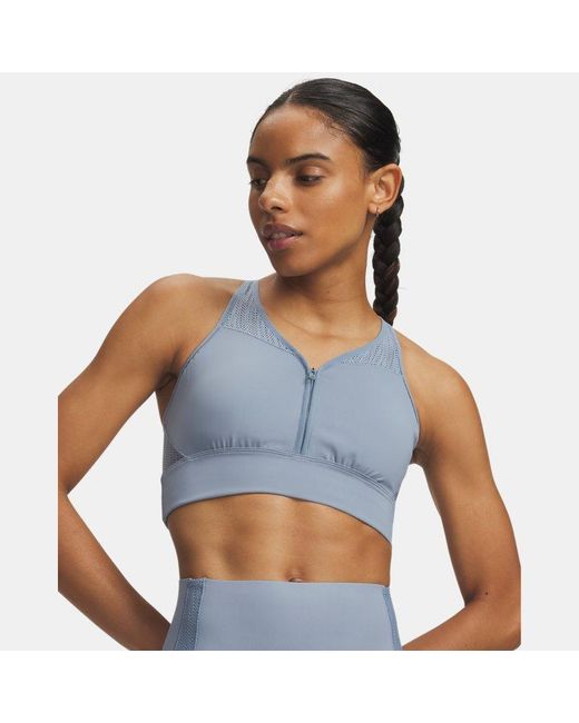 Under Armour Blue Ua Vanish Elite Mesh Zip Tank