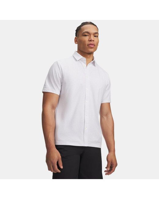 Under Armour White Curry Armourdry Button-Down Shirt Distant Clay for men