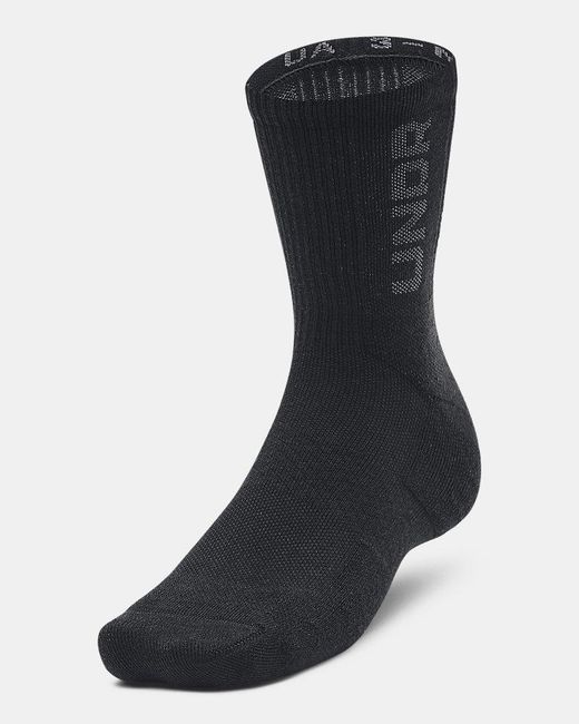 Under Armour Black 3-Maker 3-Pack Mid-Crew Socks Pitch