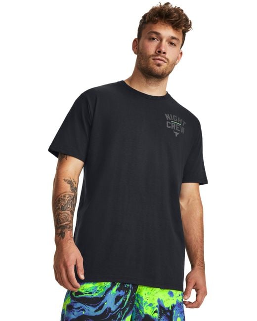 Under Armour Black Project Rock Night Crew Short Sleeve for men