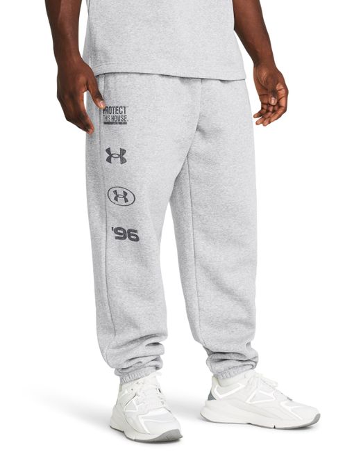 Under Armour Gray Icon Fleece Puddle Pants for men