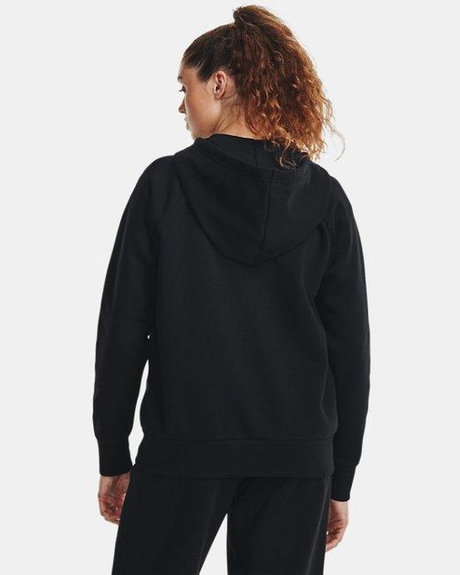 Sudadera Con Capucha Y Cremallera Completa De Tejido Fleece Rival Para Mujer Blanco Under Armour de color Blue