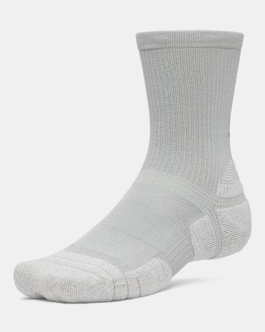 Under Armour Blue Performance Tech Pro 3-Pack Crew Socks Titanium Summit Clay