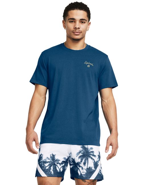 Camiseta curry embroidered splash Under Armour de hombre de color Blue