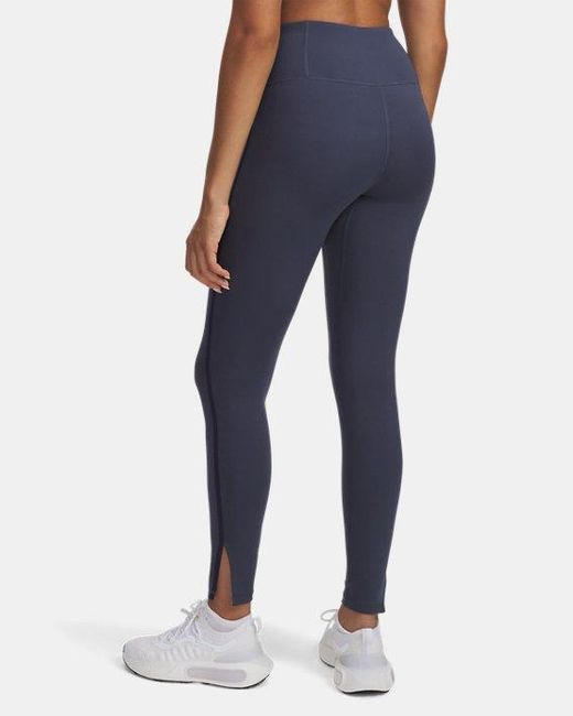 Under Armour Blue Motion Piped Leggings Für Damen Downpour Midnight Blaue Marine Weiß