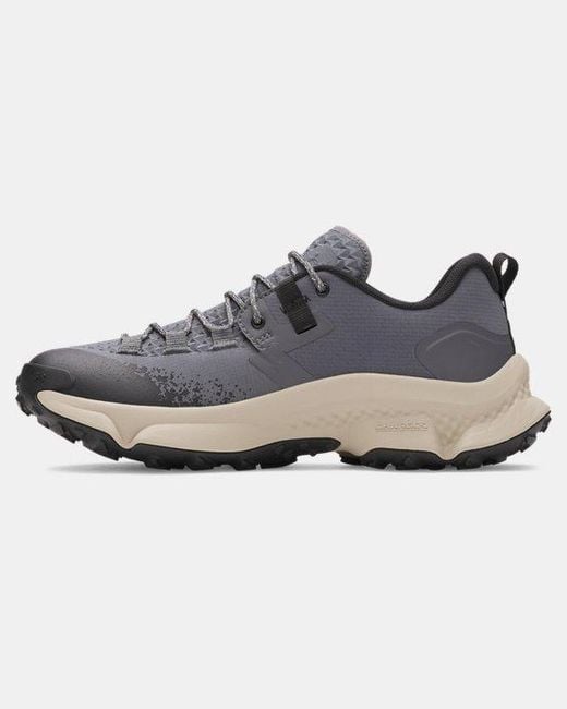 Under Armour Gray Expanse Low Waterproof Trail Running Shoes Castlerock City Khaki Bayou for men