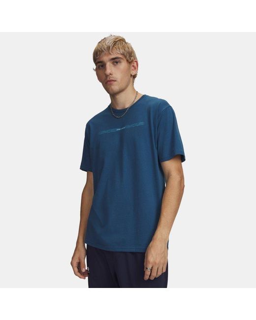Under Armour Blue Blur Wordmark Short Sleeve Wham Haze for men