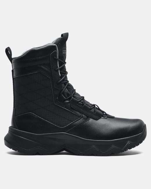 Under Armour Leather Ua Stellar G2 Side Zip Tactical Boots in Black for