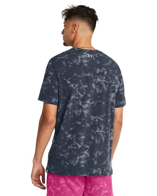 Under Armour Blue Project Rock Tc Printed Graphic Short Sleeve for men