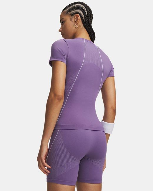 Under Armour Purple Vanish Seamless Short Sleeve Luxe Crest Crest