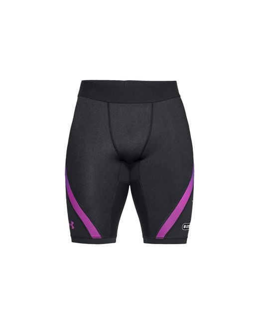 Mens purple compression shorts top