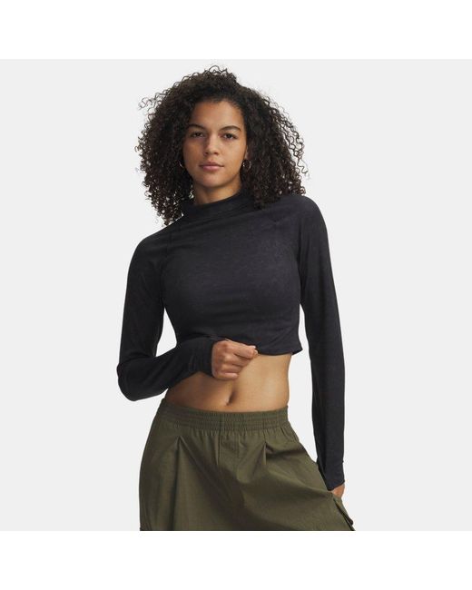 Under Armour Meridian Longsleeve Voor Met Suède-Effect Zwart Zwart in het Black