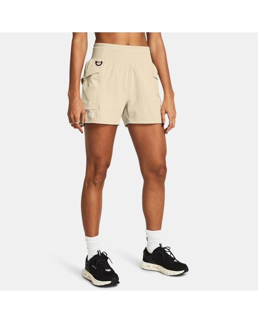 Under Armour Natural Launch Trail Shorts Khaki Base / Silt / Reflective