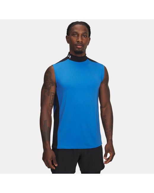 Under Armour Blue Heatgear Wordmark Sleeveless Atlantis for men