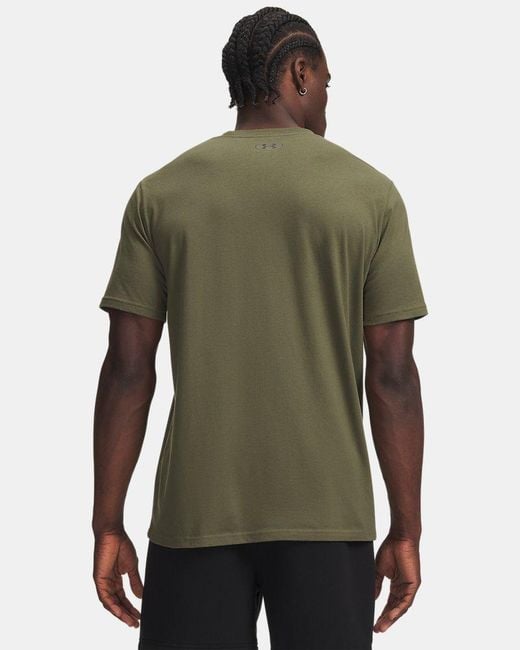 Under Armour Green Ua Box Wordmark Label Short Sleeve for men