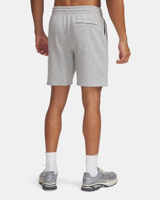 Under Armour Black Icon Fleece 7.75" Shorts Mod Light Heather for men