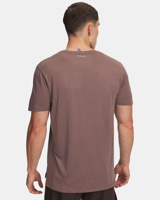 Under Armour Brown Trail Run Short Sleeve Sierra Taupe Reflective for men