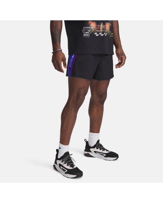 Under Armour Project Rock Colorblock Gewebte Shorts Für Herren Royal Weiß in Blue für Herren