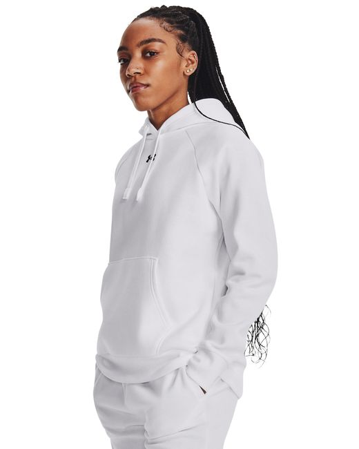 Under Armour White Ua Rival Fleece Hoodie