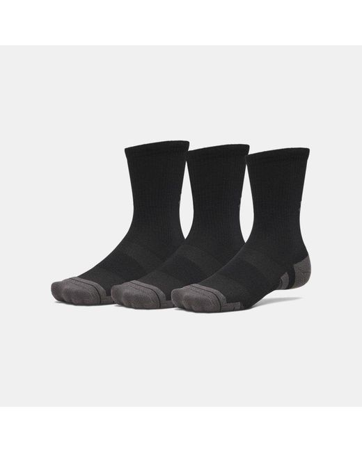 Under Armour Black Performance Tech 3-Pack Crew Socks Ultimate Ultimate Jet