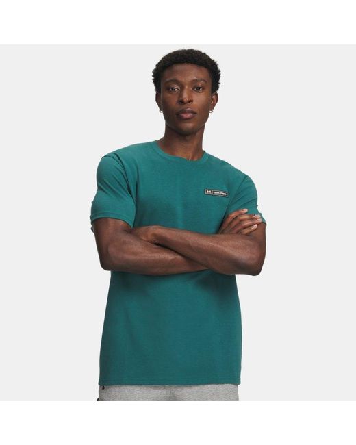 Under Armour Green Ua Heavyweight Armour Label Short Sleeve for men