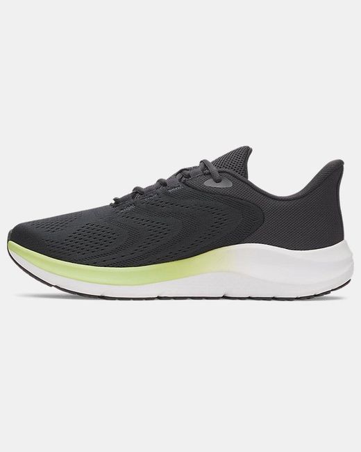 Under Armour Gray Pursuit 4 Big Logo Running Shoes Anthracite Lumos Lime Castlerock for men