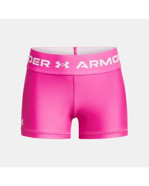 Pantaloncini Heatgear Da Ragazza Rebel / Bianco Ymd (137 di Under Armour in Pink
