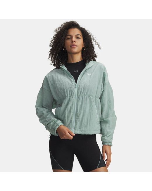 Under Armour Green Rival Woven Bungee Full Zip Enamel