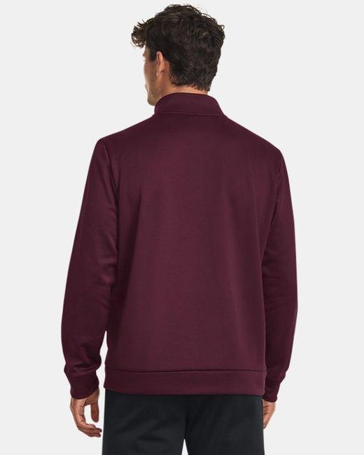 Under Armour Armour Fleece Herenshirt Met Korte Rits Donker Kastanjebruin Zwart in het Red voor heren
