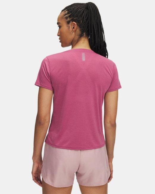 Launch À Manches Courtes Pour Femme Fuchsia Dusk Réfléchissant Under Armour en coloris Purple