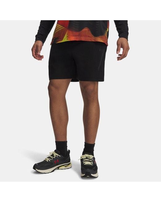 Under Armour Black Ua Unstoppable Fleece Shorts for men